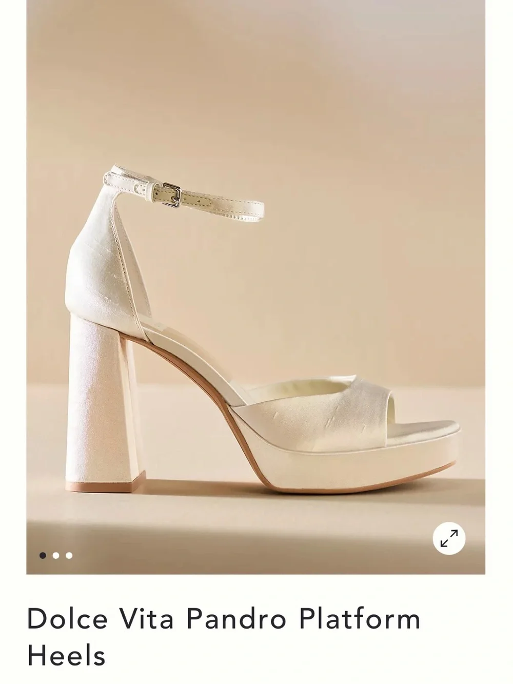 Dolce Vita Cream Platform Ankle-Strap Heels